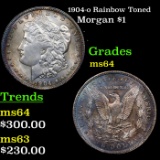1904-o Rainbow Toned Morgan Dollar 1 Grades Choice Unc