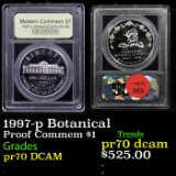 Proof 1997-p Botanical Modern Commem Dollar $1 Grades GEM++ Proof Deep Cameo