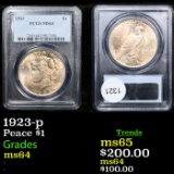 PCGS 1923-p Peace Dollar 1 Graded ms64 By PCGS