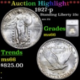***Auction Highlight*** 1927-p Standing Liberty Quarter 25c Graded ms66 By SEGS (fc)