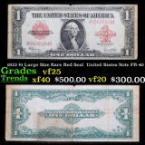 1923 $1 Large Size Rare Red Seal  United States Note FR-40 Grades vf+