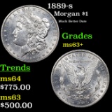 1889-s Morgan Dollar 1 Graded ms63+