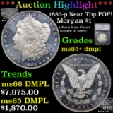 ***Auction Highlight*** 1883-p Morgan Dollar Near Top POP! 1 Graded ms65+ dmpl By SEGS (fc)