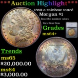 ***Auction Highlight*** 1880-o rainbow toned Morgan Dollar 1 Graded ms64+ By SEGS (fc)