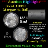 ***Auction Highlight*** AU/BU Slider First Financial Shotgun Morgan $1 Roll 1884 & P Ends Virtually