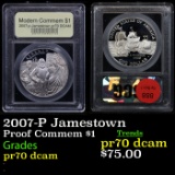 Proof 2007-P Jamestown Modern Commem Dollar $1 Graded GEM++ Proof Deep Cameo By USCG