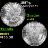 1887-p Morgan Dollar 1 Grades Choice Unc