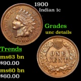 1900 Indian Cent 1c Grades Unc Details