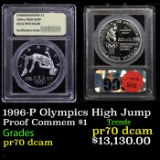 Proof 1996-P Olympics High Jump Modern Commem Dollar $1 Graded GEM++ Proof Deep Cameo By USCG