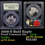 Proof 2008-S Bald Eagle Modern Commem Half Dollar 50c Graded GEM++ Proof Deep Cameo By USCG