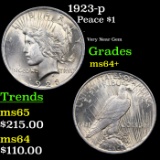 1923-p Peace Dollar $1 Grades Choice+ Unc