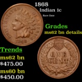 1868 Indian Cent 1c Grades Unc details BN