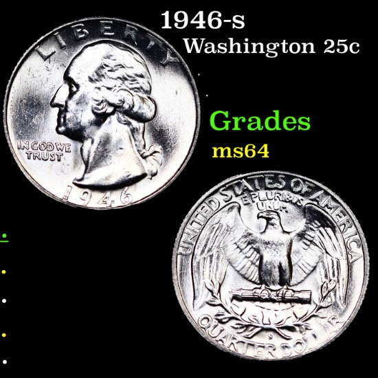 1946-s Washington Quarter 25c Grades Choice Unc