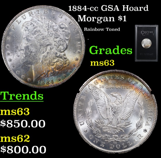 1884-cc Morgan Dollar GSA Hoard $1 Grades Select Unc