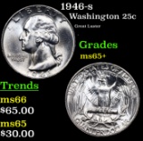 1946-s Washington Quarter 25c Grades GEM+ Unc