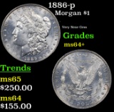 1886-p Morgan Dollar $1 Grades Choice+ Unc