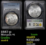 PCGS 1887-p Morgan Dollar $1 Graded ms64 By PCGS
