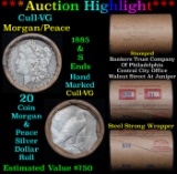 ***Auction Highlight*** 1885 Morgan & S Peace Ends Cull-VG Mixed Morgan/Peace Silver Dollar Shotgun
