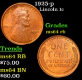 1925-p Lincoln Cent 1c Grades Choice Unc RB