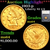 ***Auction Highlight*** 1903-p Gold Liberty Quarter Eagle $2 1/2 Graded ms64 By SEGS (fc)