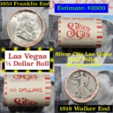 ***Auction Highlight*** Old Casino 50c Roll $10 Halves Las Vegas Casino Silver City 1953 Franklin &