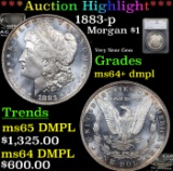 ***Auction Highlight*** 1883-p Morgan Dollar $1 Graded ms64+ dmpl By SEGS (fc)