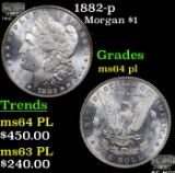 1882-p Morgan Dollar $1 Grades Choice Unc PL