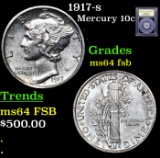 1917-s Mercury Dime 10c Grades Choice Unc FSB By USCG