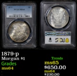 PCGS 1879-p Morgan Dollar $1 Graded ms64 By PCGS