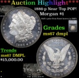***Auction Highlight*** 1886-p Morgan Dollar Near Top POP! $1 Graded ms67 dmpl By SEGS (fc)