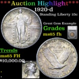 ***Auction Highlight*** 1920-d Standing Liberty Quarter 25c Graded ms65 fh By SEGS (fc)