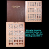 ***Auction Highlight*** Virtually Complete 1892-1916 Barber 10c Dansco book, complete , 70 coins Mis