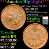 ***Auction Highlight*** 1865 Fancy 5 Indian Cent Near TOP POP! 1c Grades GEM+ Unc BN By SEGS (fc)