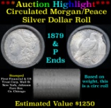 ***Auction Highlight*** Full Circ Mixed Morgan/Peace First Financial silver dollar roll, 20 coin 187