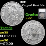 1831 Capped Bust Half Dollar 50c Graded au55 By SEGS