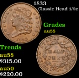 1833 Classic Head half cent 1/2c Grades Choice AU