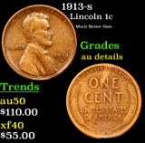 1913-s Lincoln Cent 1c Grades AU Details