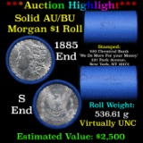 ***Auction Highlight*** AU/BU Slider Chemical Bank Shotgun Morgan $1 Roll 1885 & S Ends Virtually U
