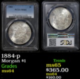 PCGS 1884-p Morgan Dollar $1 Graded ms64 By PCGS
