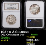 NGC 1937-s Arkansas Old Commem Half Dollar 50c Graded ms64 By NGC