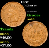 1907 Indian Cent 1c Grades Choice AU/BU Slider