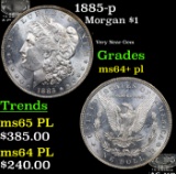 1885-p Morgan Dollar $1 Grades Choice Unc+ PL