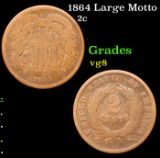 1864 Large Motto Two Cent Piece 2c Grades vg, very good