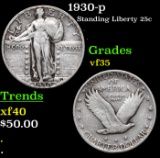 1930-p Standing Liberty Quarter 25c Grades vf++