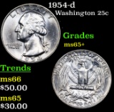 1954-d Washington Quarter 25c Grades GEM+ Unc