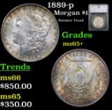 1889-p Morgan Dollar $1 Grades GEM+ Unc By SEGS