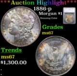 ***Auction Highlight*** 1886-p Morgan Dollar $1 Grades GEM++ Unc By SEGS (fc)