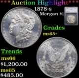 ***Auction Highlight*** 1878-s Morgan Dollar $1 Graded ms65+ By SEGS (fc)