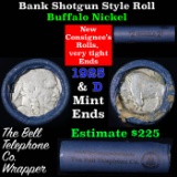 Buffalo Nickel Shotgun Roll in Old Bank Style 'Bell Telephone'  Wrapper 1925 & d Mint Ends