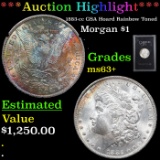 ***Auction Highlight*** 1882-cc GSA Hoard Rainbow Toned Morgan Dollar $1 Grades ms63+